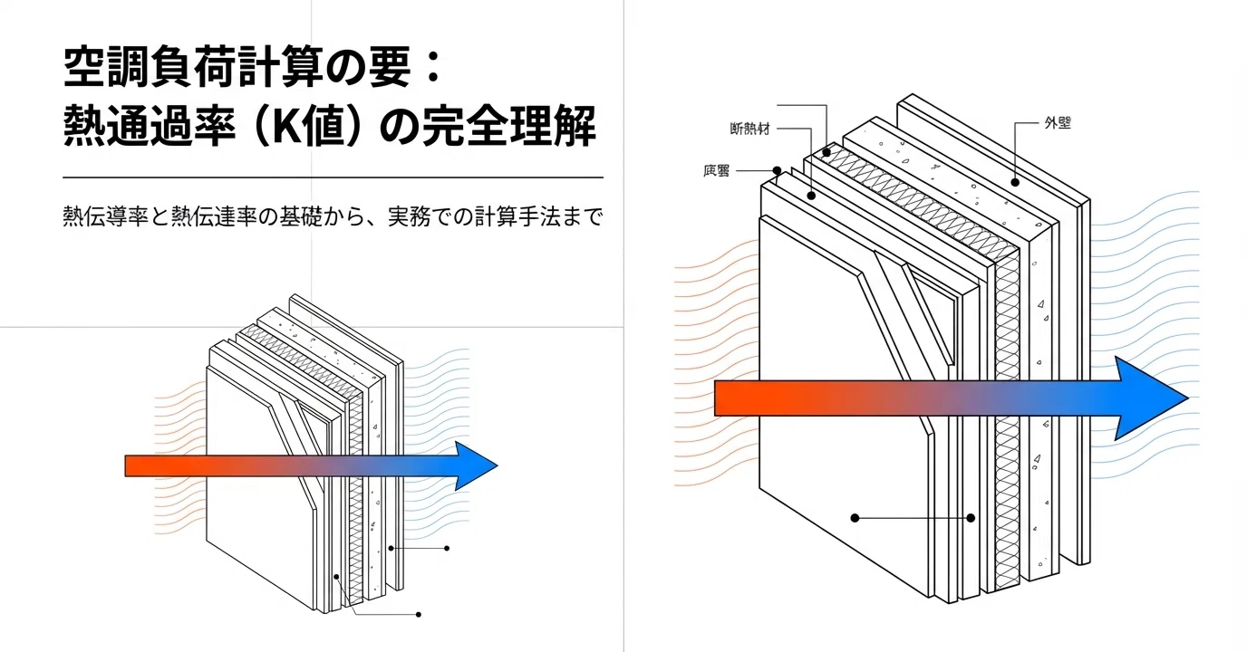 茶本準拠》：空調負荷計算の核心：熱通過率（K値）の理論から実務的