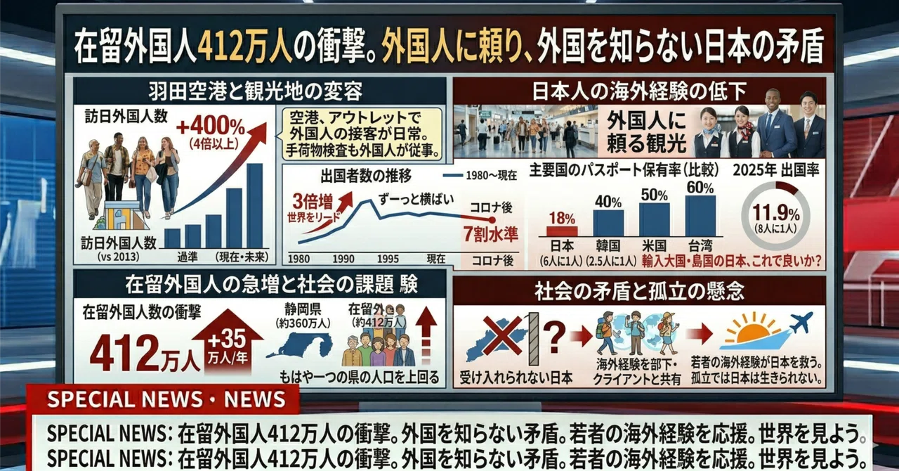 在留外国人412万人の衝撃。外国人に頼り、外国を知らない日本の矛盾｜野田宜成（のだよしなり）by野田総研