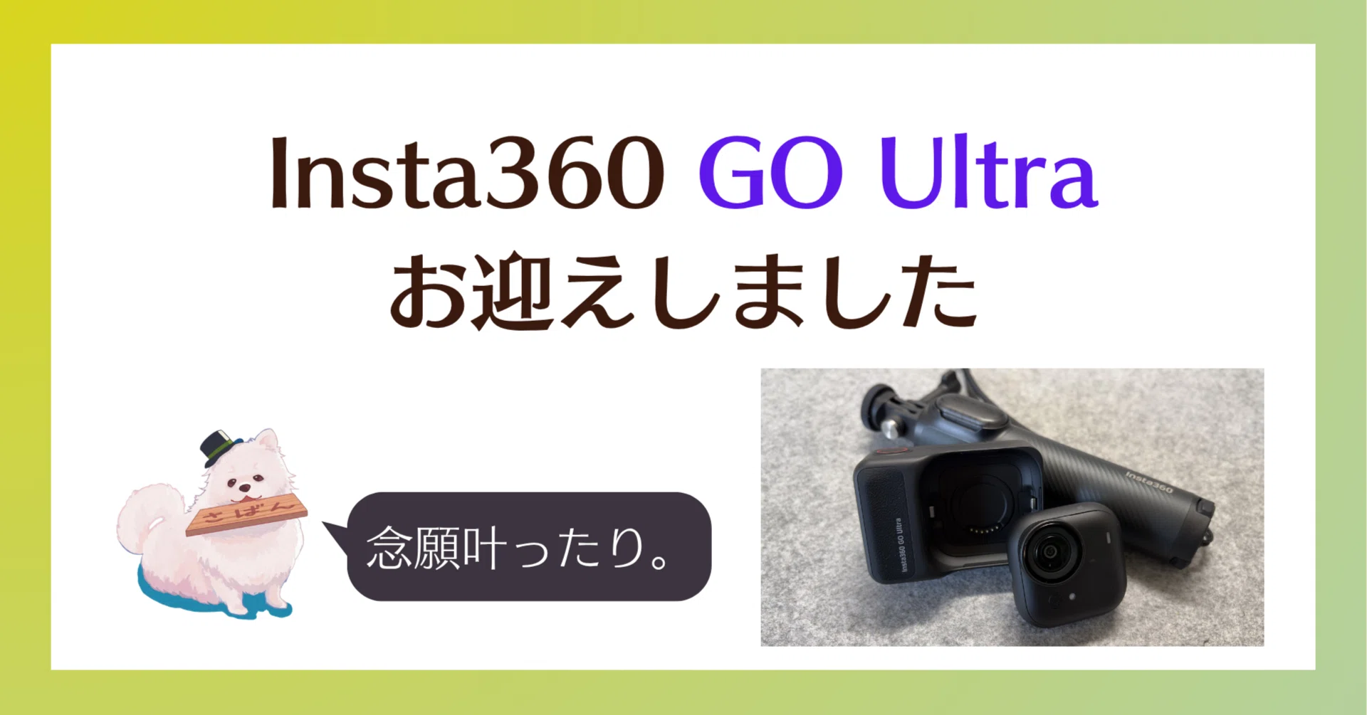 Insta360 GO Ultra、お迎えしました｜saban（さばん）│ガジェットと副業