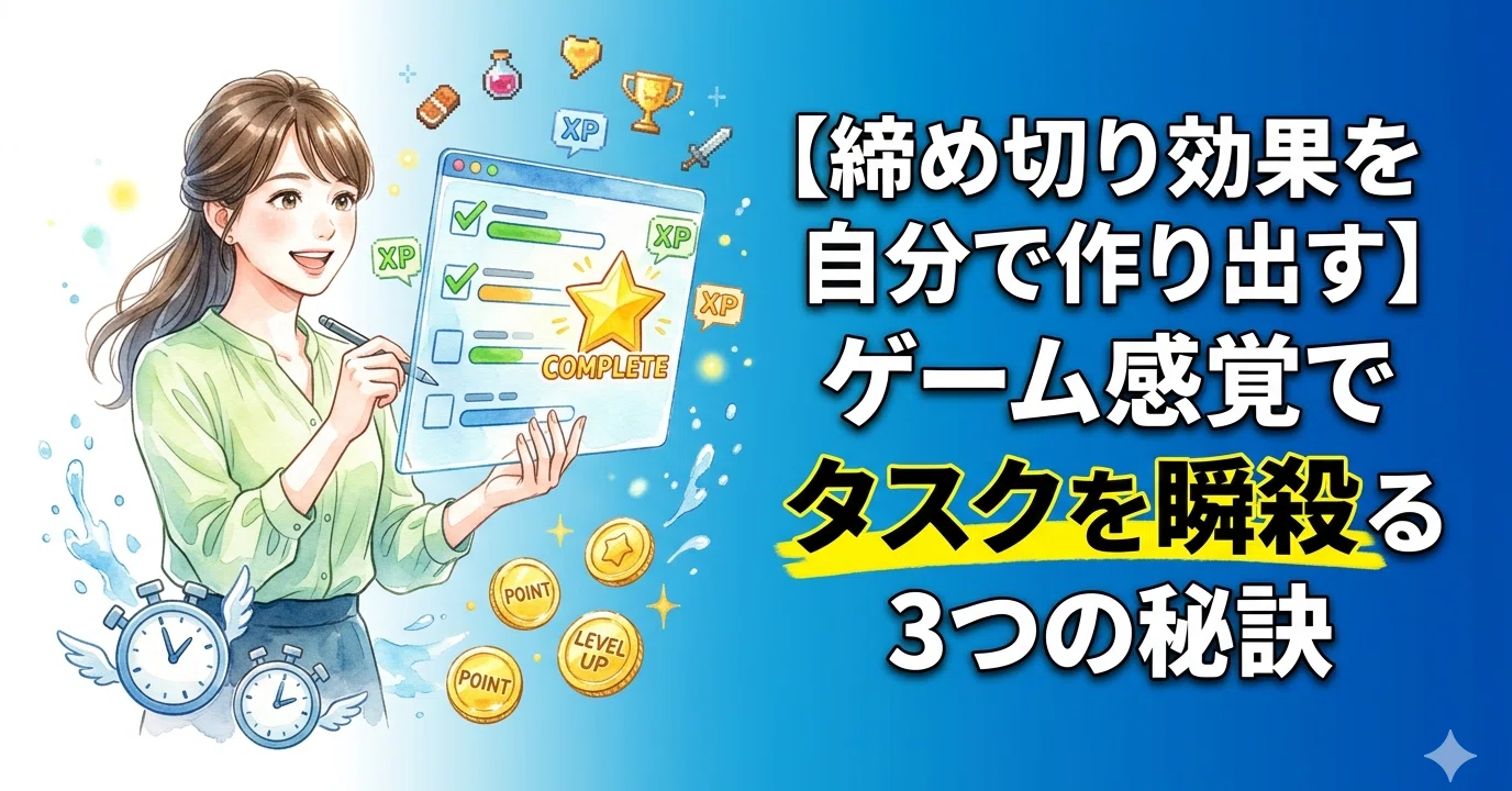 締め切り効果を自分で作り出す】ゲーム感覚でタスクを瞬殺する3つの 