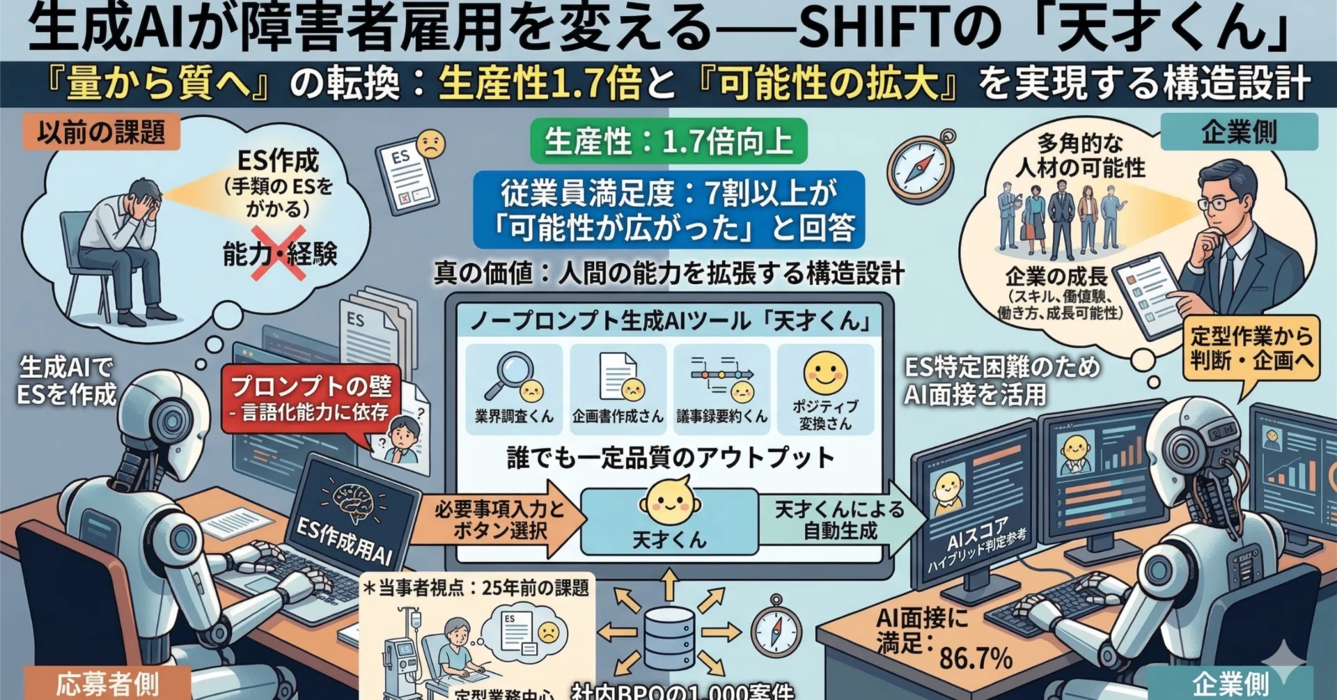 生成AIが障害者雇用を変える──株式会社SHIFTの「天才くん」が示した