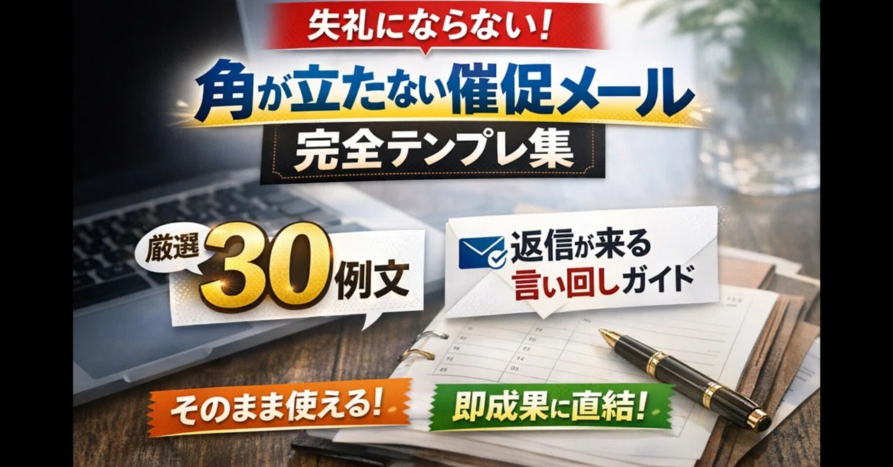 角が立たない催促メール完全テンプレ集 |  失礼にならない例文30選＋返信が来る言い回しガイド