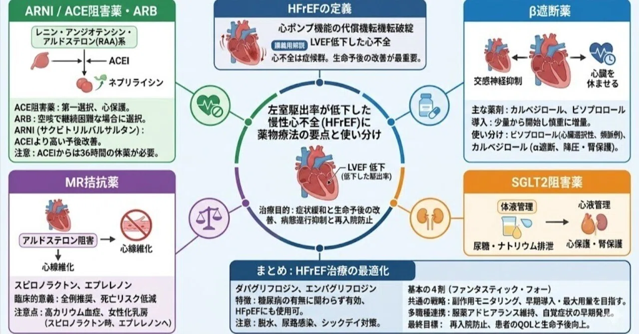 2026最新】心不全(HFrEF)薬物療法の要点と使い分け｜市民講座