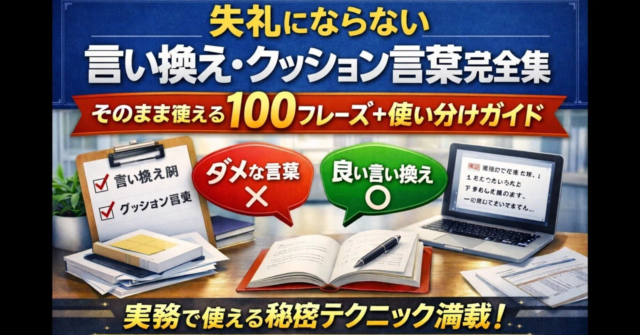 失礼にならない言い換え・クッション言葉完全集｜そのまま使える100フレーズ＋使い分けガイド