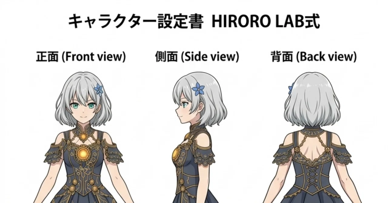 Nano Banana 2専用】画像1枚から完璧なキャラ設定図を作る！「HIRORO