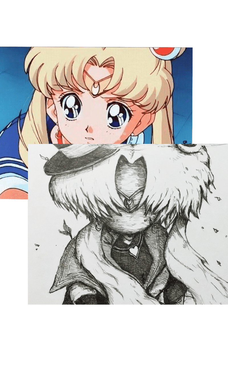 Twitterで流行りのセーラームーンチャレンジとは何ぞや ペン画でセーラムーンを描いてみた 細密系ペン画家よねはん Note