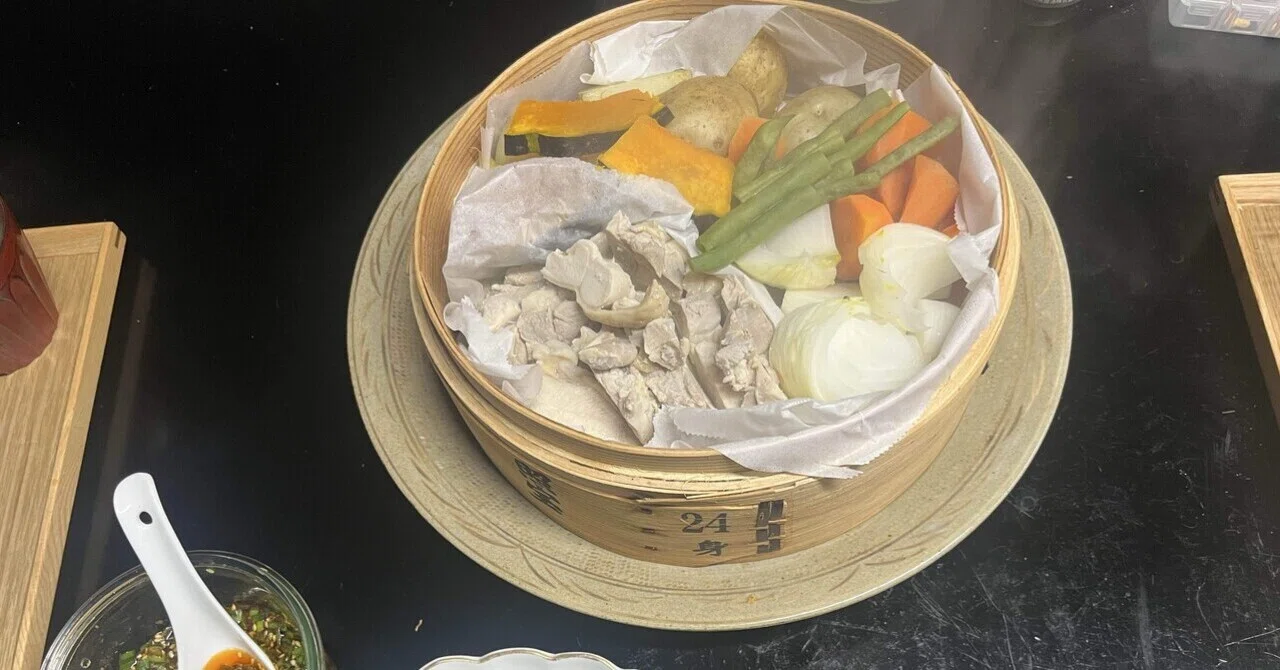 鶏肉と野菜のせいろ蒸し｜橘川幸夫