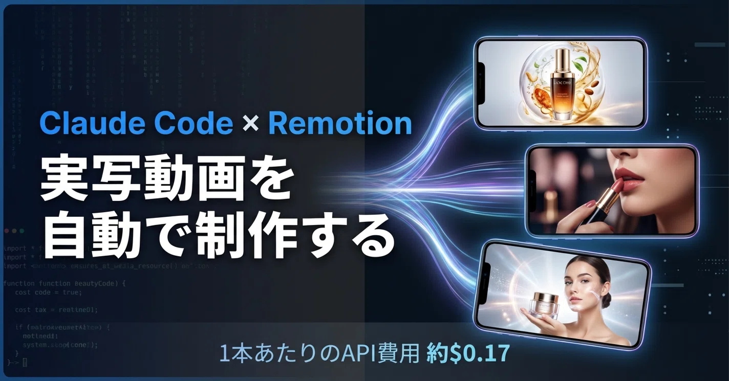 人間の仕事は撮影だけ?! Claude Code × Remotionで、実写素材から商品 