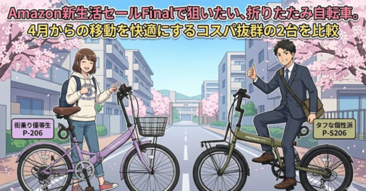 Amazon新生活セールFinalで狙いたい、折りたたみ自転車。4月からの移動
