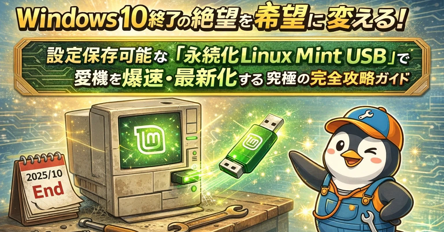 Windows 10終了の絶望を希望に変える！設定保存可能な「永続化Linux