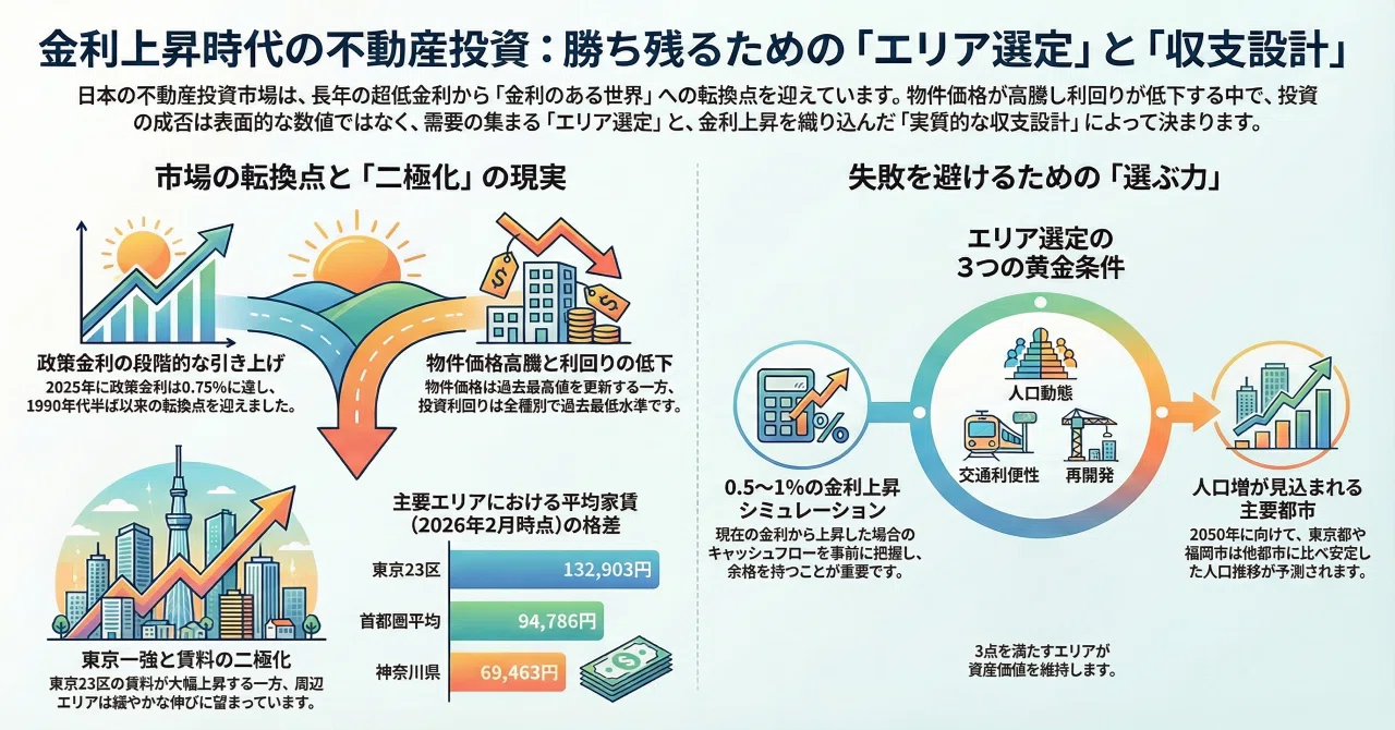 金利上昇時代の不動産投資｜市場動向と失敗しないエリア選定