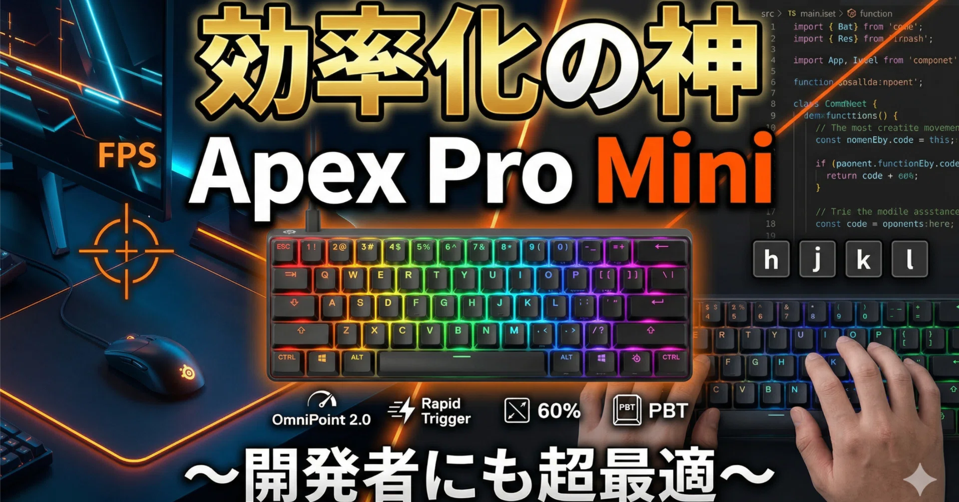 Apex Pro Mini は効率化の神みたいなキーボードである～開発者にも超