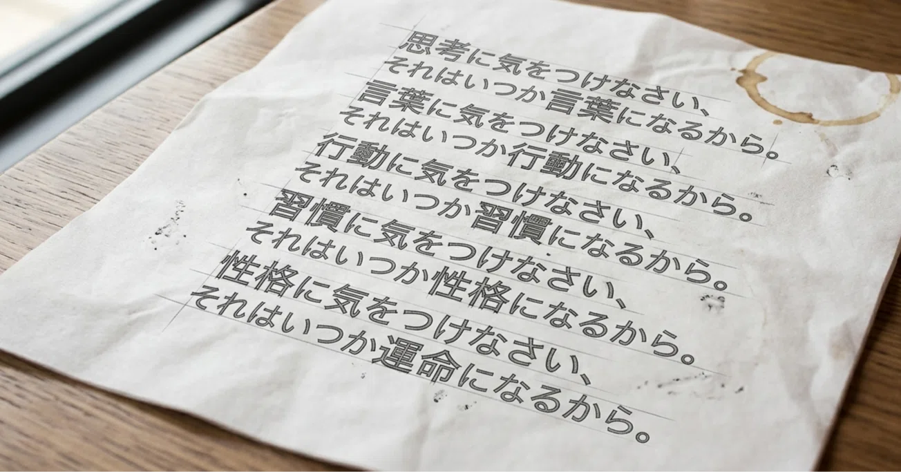 第3回】言葉が思考を変える――マザー・テレサの格言を、私はこう