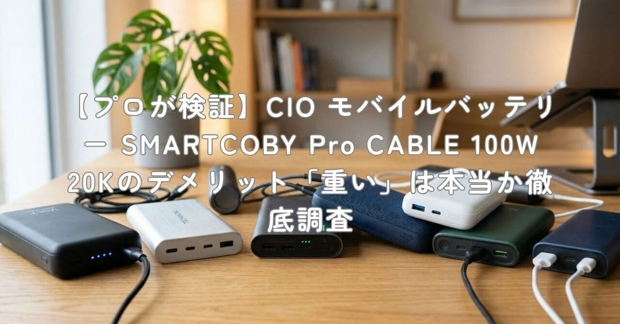 プロが検証】CIO モバイルバッテリー SMARTCOBY Pro CABLE 100W 20Kの