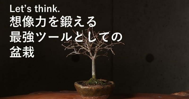 想像力を鍛える最強ツールとしての盆栽 植物再生工房rebonsai わかこ Note