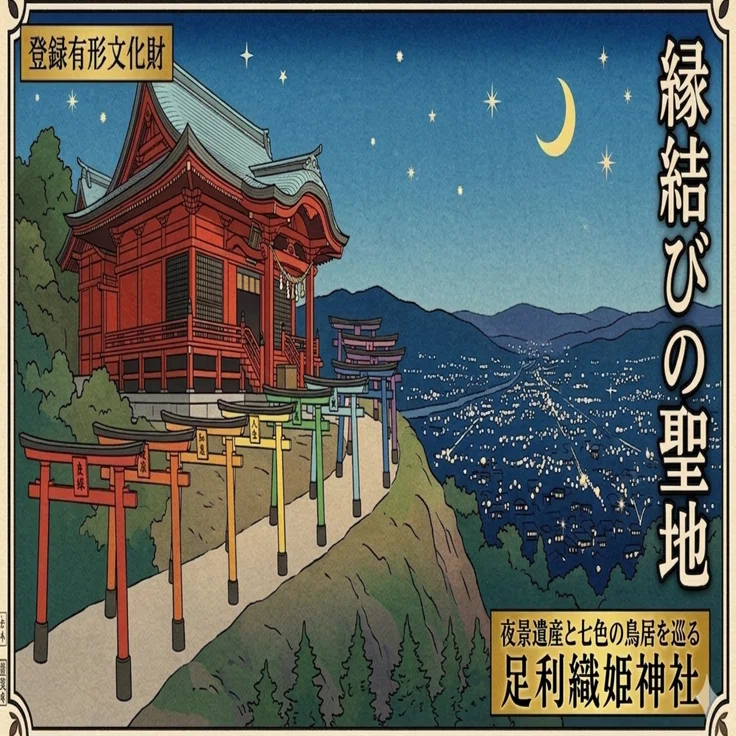 栃木・足利市】足利織姫神社ー天空に浮かぶ朱塗りの社殿。七色の鳥居を