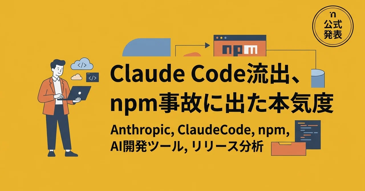 Claude Code流出、npm事故に出た本気度｜松本 凛
