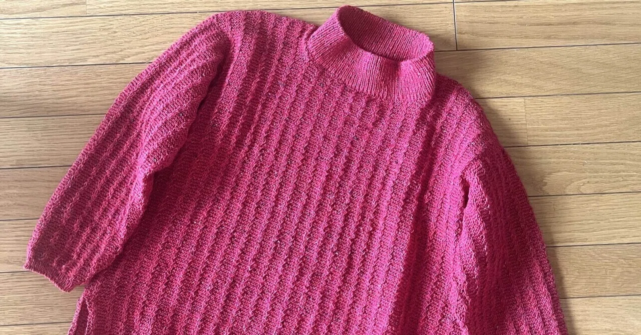 母の作品】 isager tweed ラズベリーなモックネックセーター｜CREAM