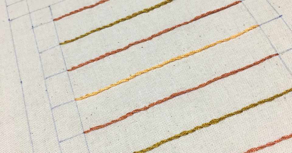 レベル０からの刺しゅうーアウトラインステッチのやり方とコツ 1 直線編 Atelier Hanami 刺繍とイラストと Note