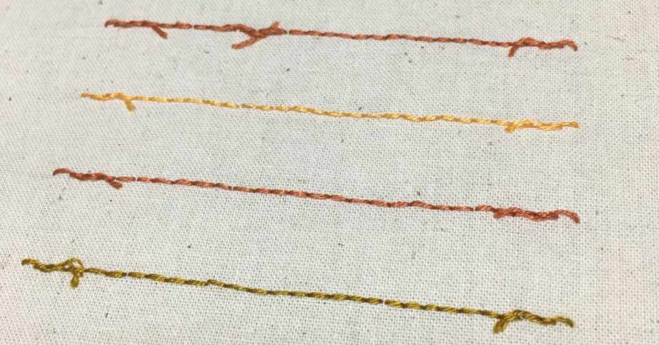 レベル0からの刺しゅうー刺繍の刺し始め 刺し終わり 撚りを直す Atelier Hanami 刺繍とイラストと Note