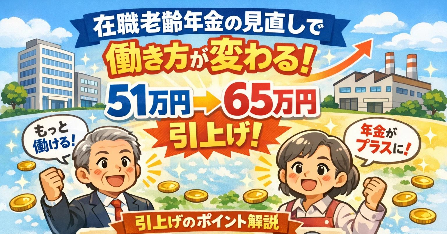 在職老齢年金の見直しで働き方が変わる！「51万円→65万円」引上げの