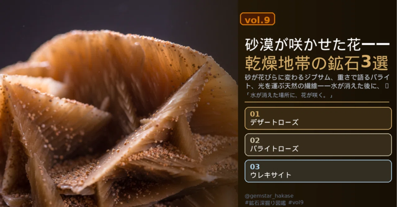 砂漠の石 砂漠が咲かせた花——乾燥地帯の鉱石3選砂が花びらに変わるジプサム、重