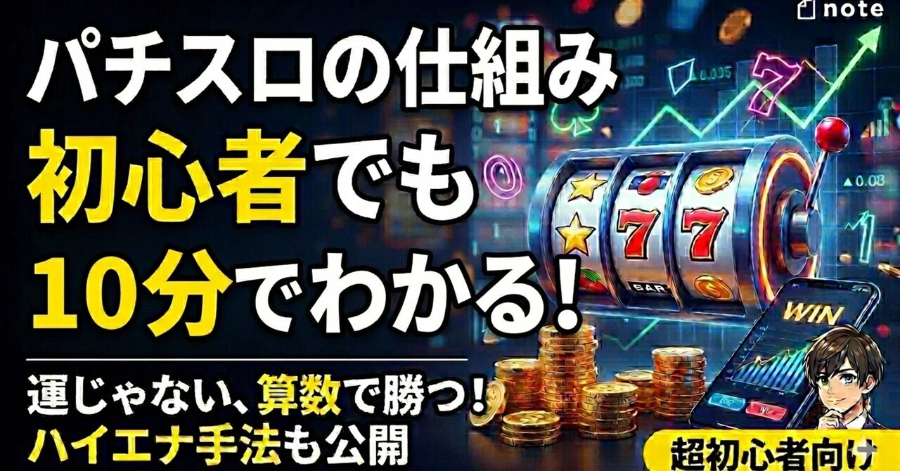 完全保存版】パチスロ未経験者が「仕組み」を知るだけで負け組を卒業