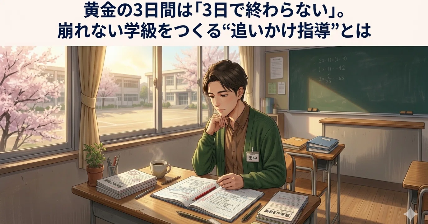 黄金の3日間は「3日で終わらない」。崩れない学級をつくる“追いかけ