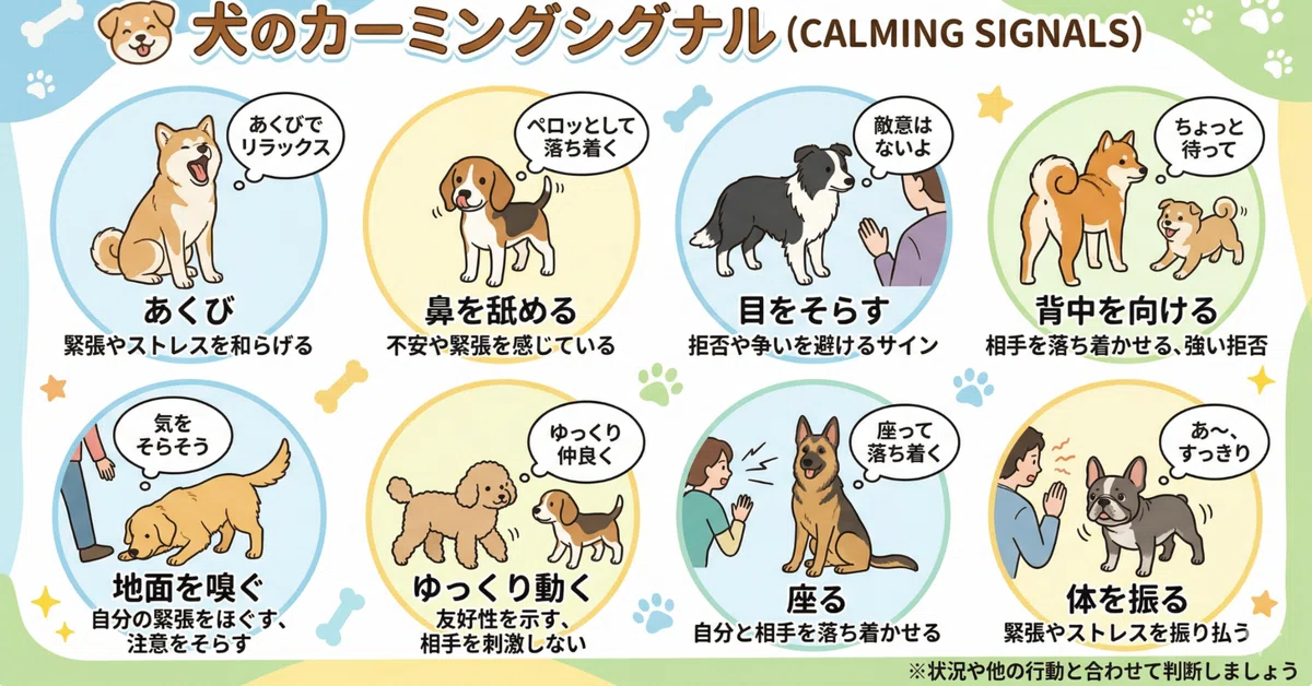カーミングシグナル　犬　しつけ 愛犬との信頼の口座を増やすコツ。カーミングシグナルの読み方｜阿部睦