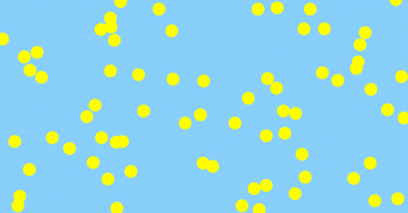 Canvasで水滴のように円がランダムに徐々に増えていく