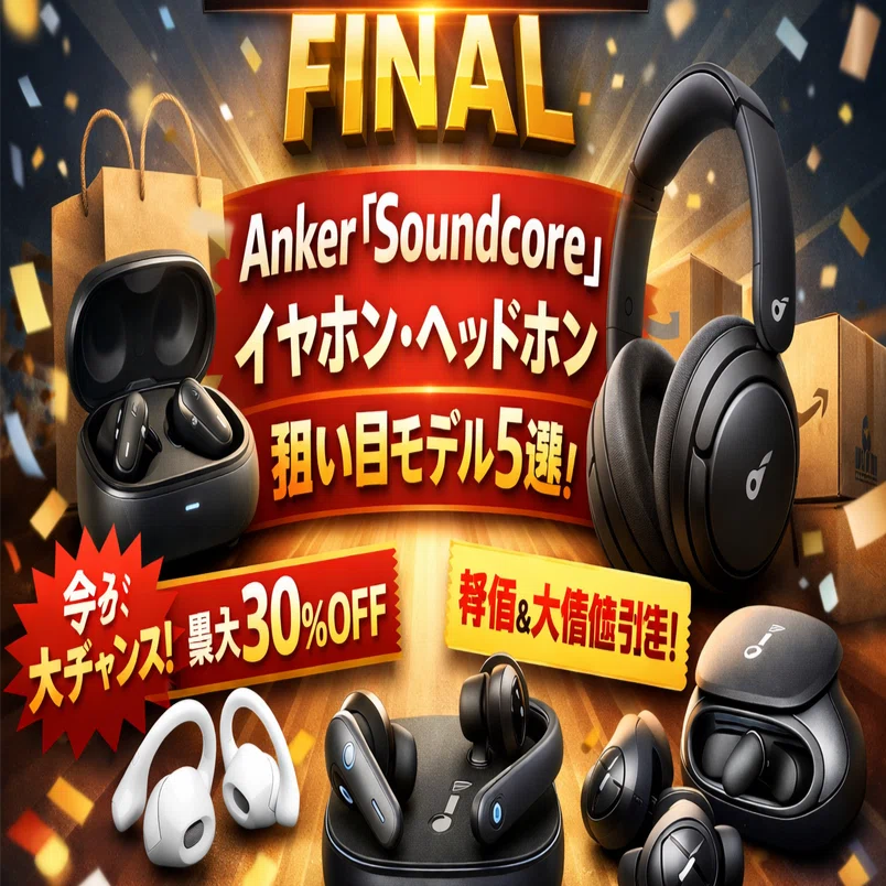 Amazon新生活セール】Anker「Soundcore」のイヤホン・ヘッドホンが大幅