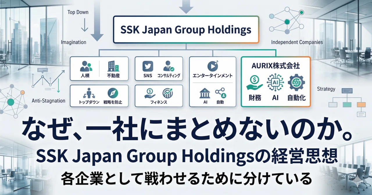 SSK Japan Group Holdingsの下で、あえてAURIX株式会社を立ち上げた理由｜爽月（さつき）｜SSK Japan Group代表