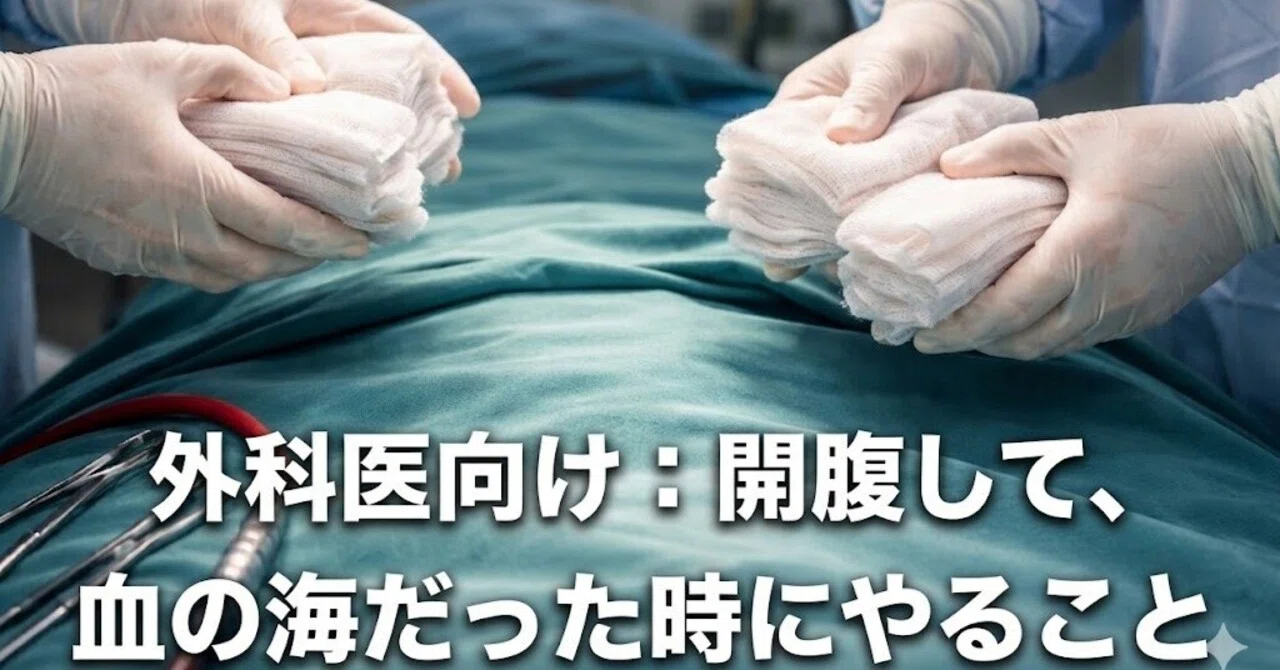 外科医向け：開腹して、血の海だった時にやること｜考える外科医