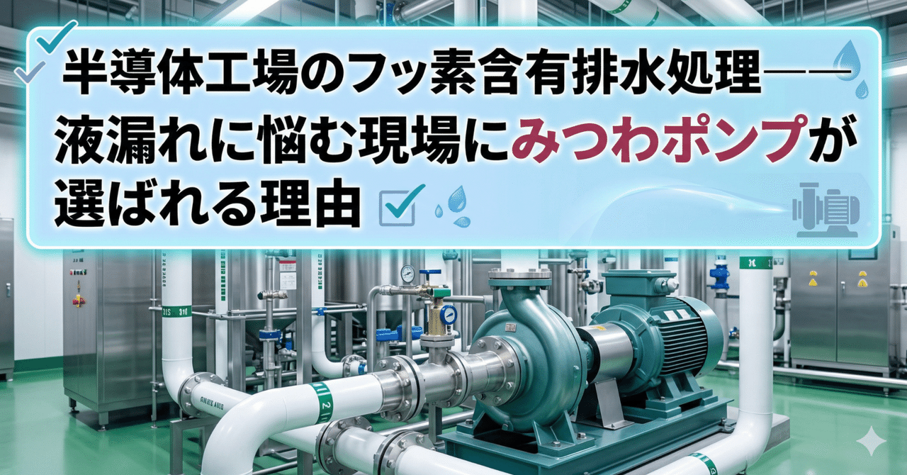 半導体工場のフッ素含有排水処理――液漏れに悩む現場にみつわポンプが選ばれる理由