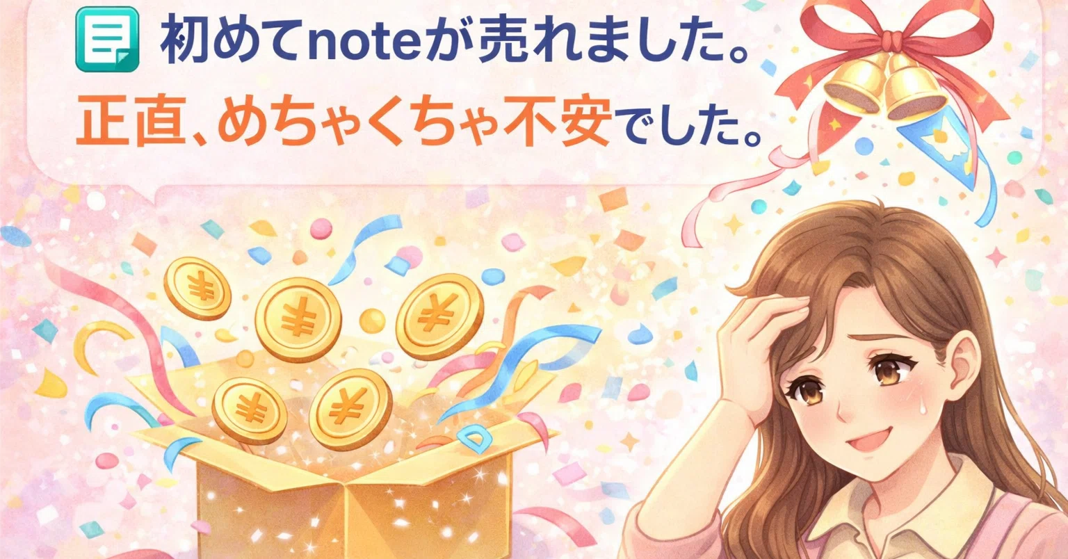 初めてnoteが売れました。正直、めちゃくちゃ不安でした。｜ちゃちゅ 
