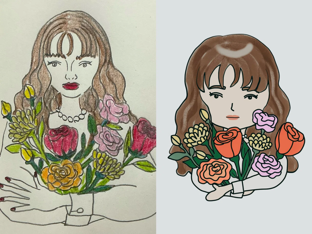 アナログとデジタルで絵柄が違う…を解決した話｜同じ絵で描き比べて