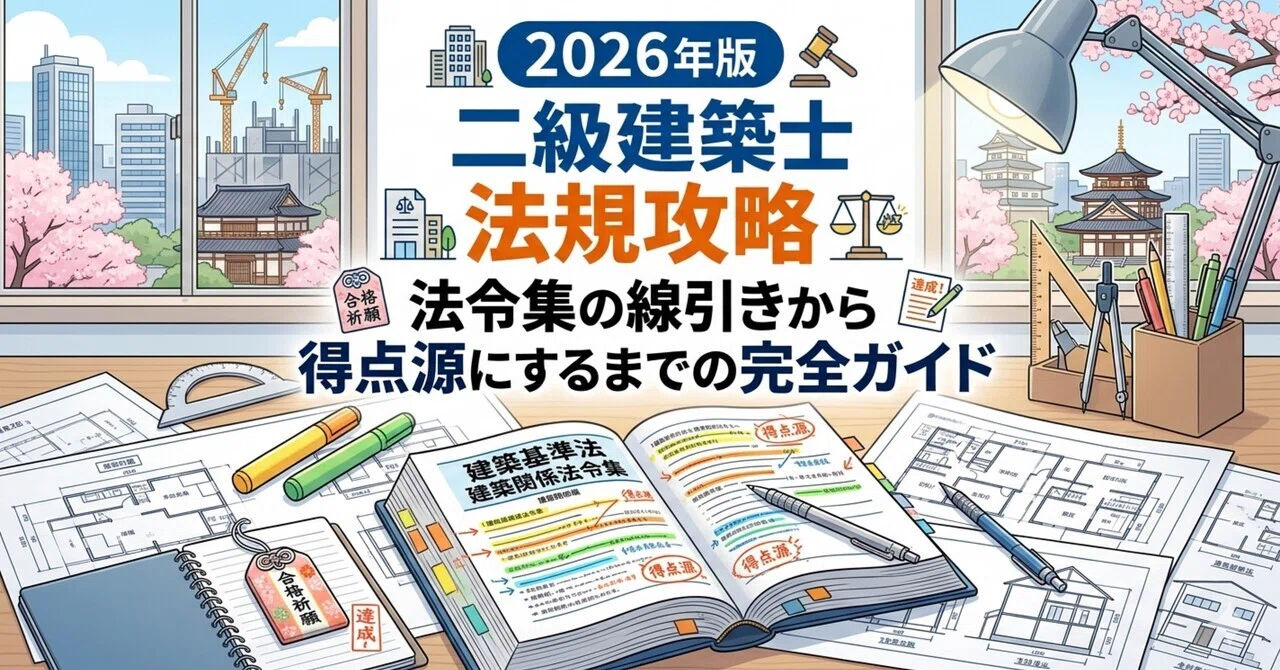 二級建築士 法規攻略｜法令集の線引きから得点源にするまでの完全