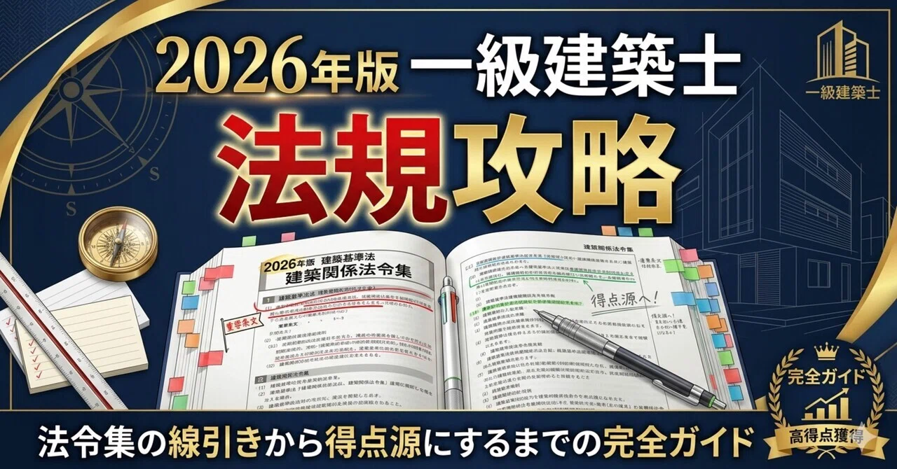 一級建築士 法規攻略｜法令集の線引きから得点源にするまでの完全