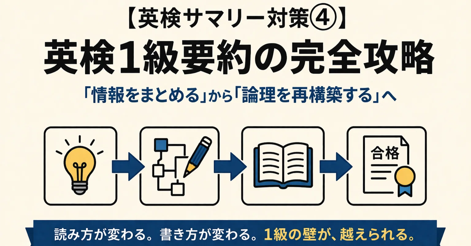 英検サマリー対策④】英検1級要約の完全攻略～「情報をまとめる」から