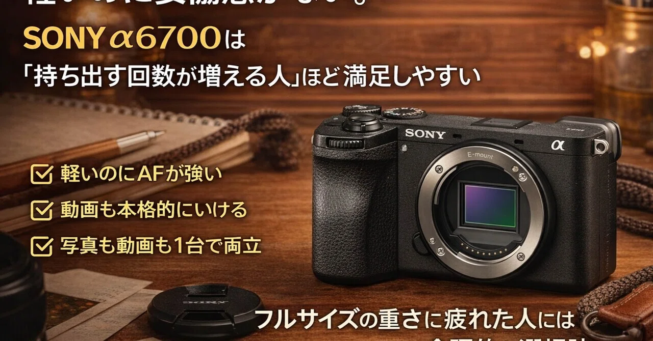Lightweight without compromise. The SONY α6700 is most satisfying