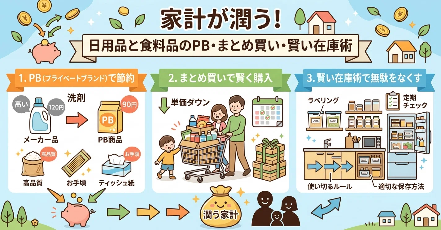 家計が潤う！日用品と食料品のPB・まとめ買い・賢い在庫術｜ペロちゃん 