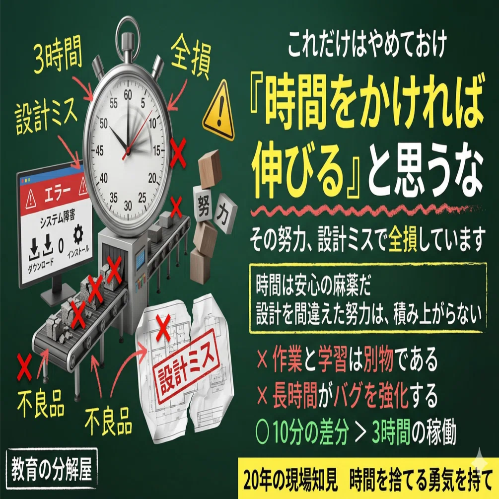 これだけはやめておけ】「時間をかければ伸びる」と思うな｜成績を全損