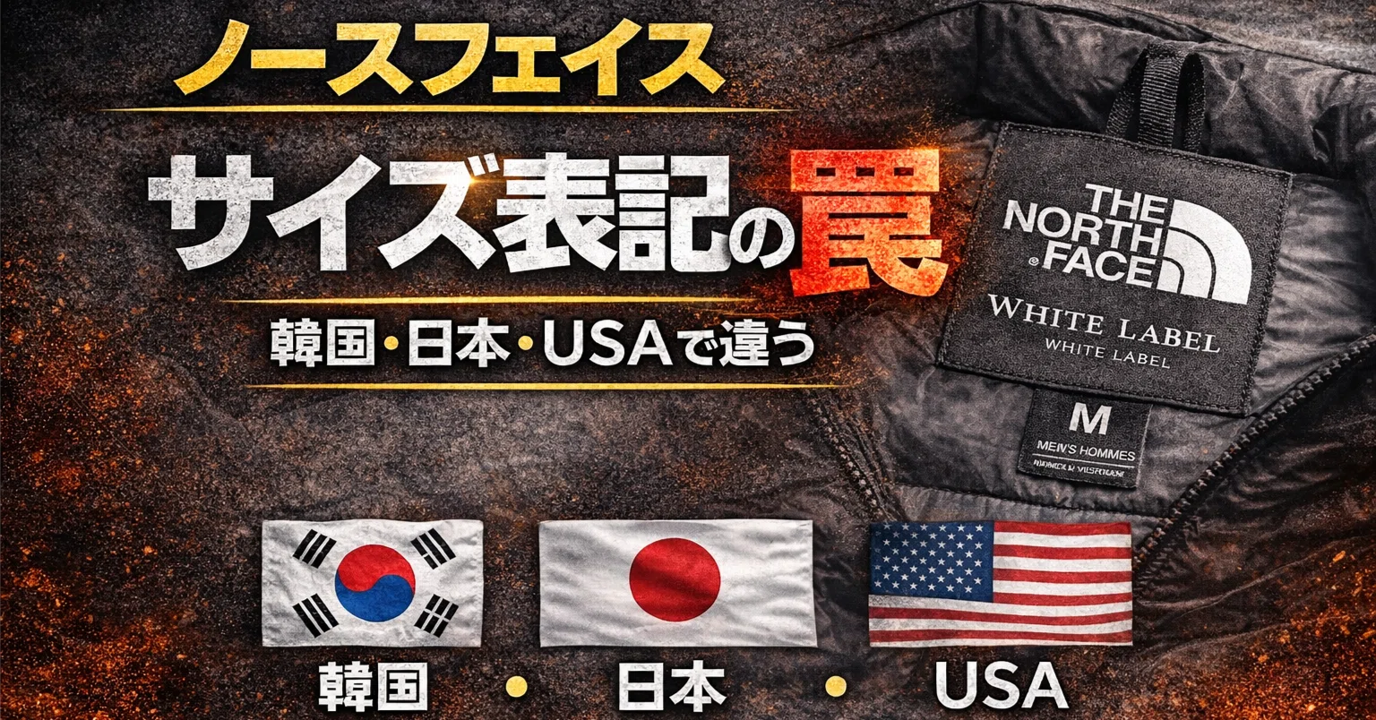 ノースフェイス サイズ表記の罠——韓国・日本・アメリカで数字が違う 