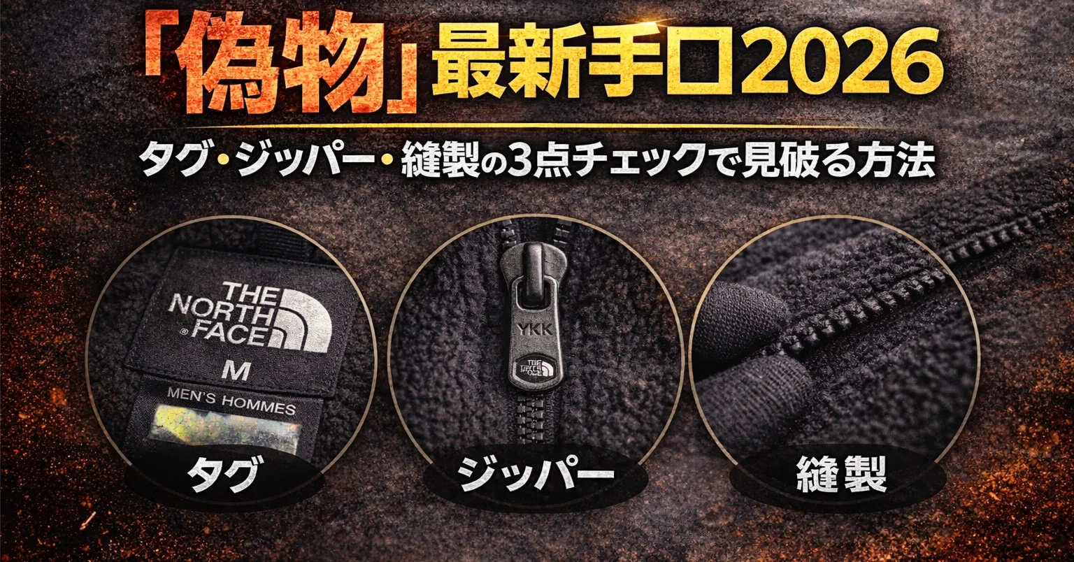 ノースフェイスの「偽物」最新手口2026——タグ・ジッパー・縫製の3点