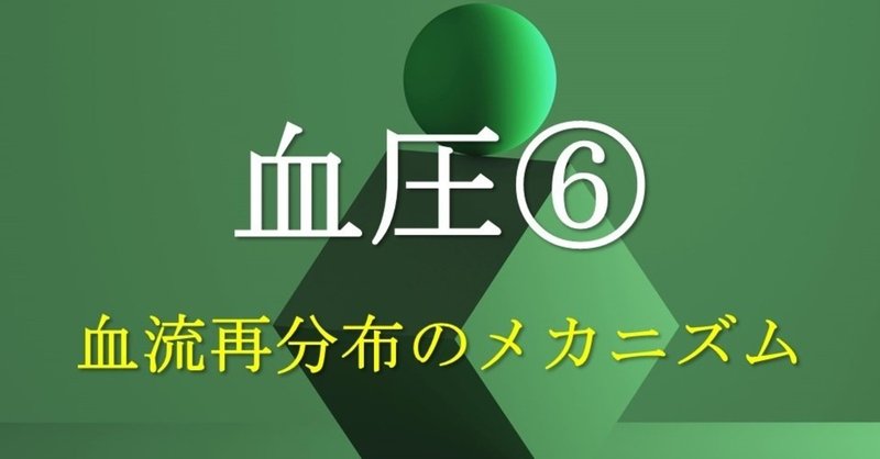 血圧⑥血流再分布のメカニズム