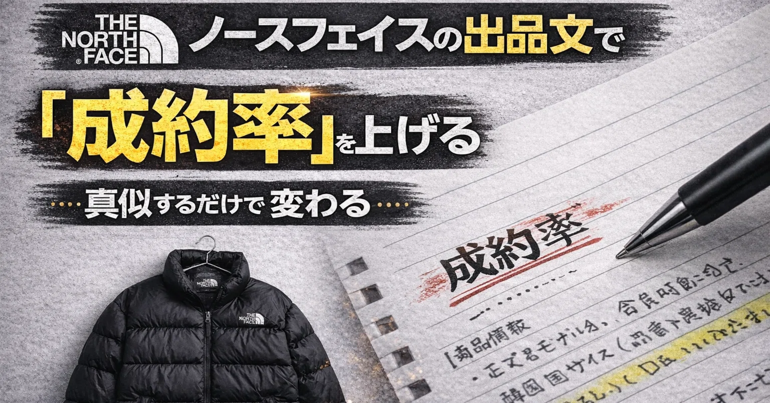 ノースフェイスの出品文で「成約率」を上げる書き方の型——真似するだけ 