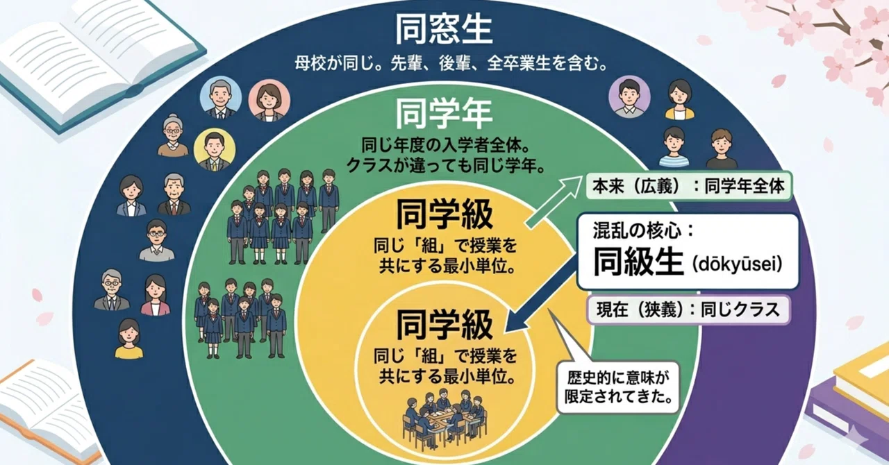 「同級生」と「同学年」の違い：言葉の変遷から紐解く｜AIの回答 🤖 🍀