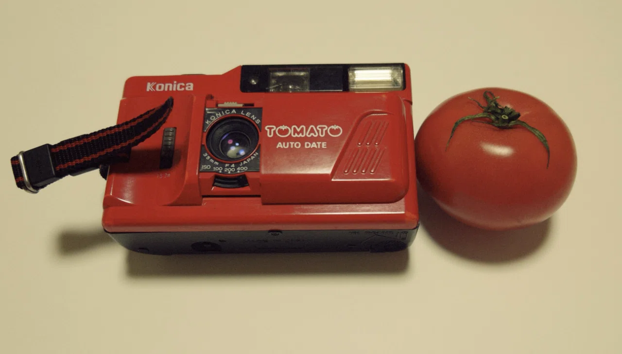 【動作確認済】Konica TOMATO AUTO DATE 実働品　作例あり ポップでキュートなカメラ「TOMATO🍅」｜かまた