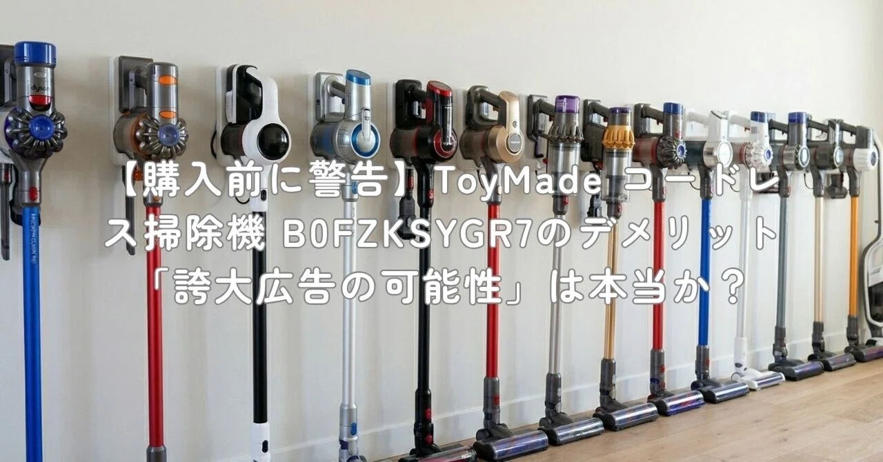 購入前に警告】ToyMade コードレス掃除機 B0FZKSYGR7のデメリット
