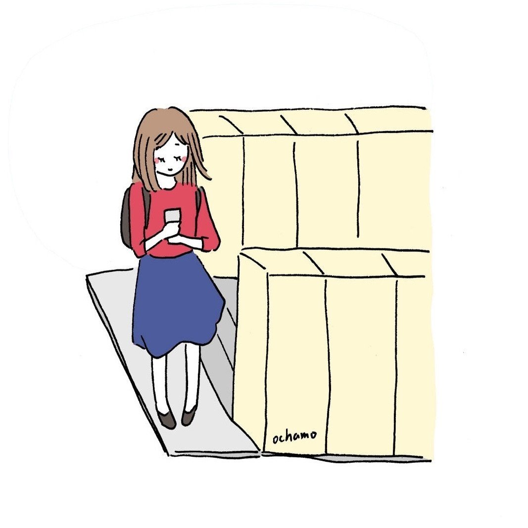 待っている女の子イラストと私のバイト再開つぶやき おちゃも Note